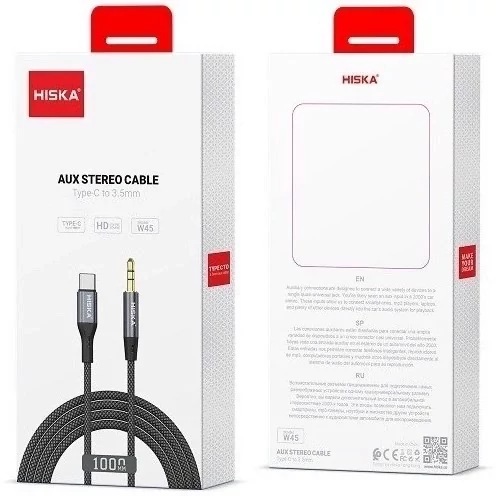 xpAO7IQTFM5tQlctnjekQYv2PYBCKdCf9rG44BY0TQq4bKy75S.jpg_800X800X70 کابل تبدیل Type-C به AUX هیسکا مدل W45 - تصویر 1